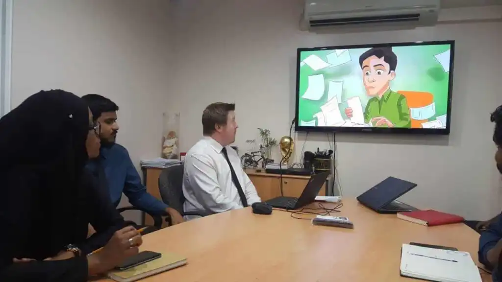 On location in the Maldives